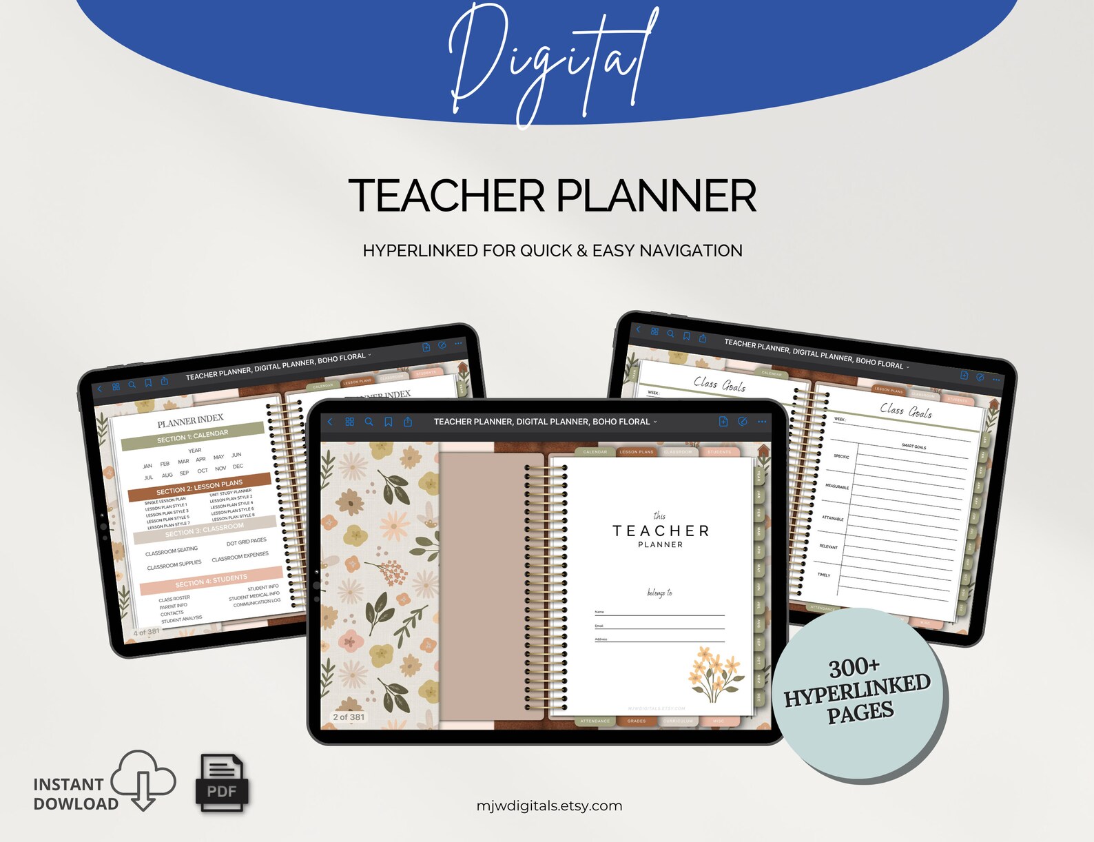 Teacher Planner, Digital Planner, Teacher Planner Goodnotes, Teacher