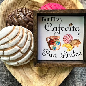 Mexican Coffee and Pan Dulce Mini Wood Sign 5x5 image 4