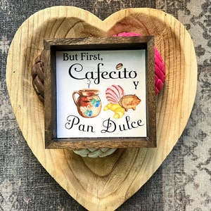 Mexican Coffee and Pan Dulce Mini Wood Sign 5x5 image 3