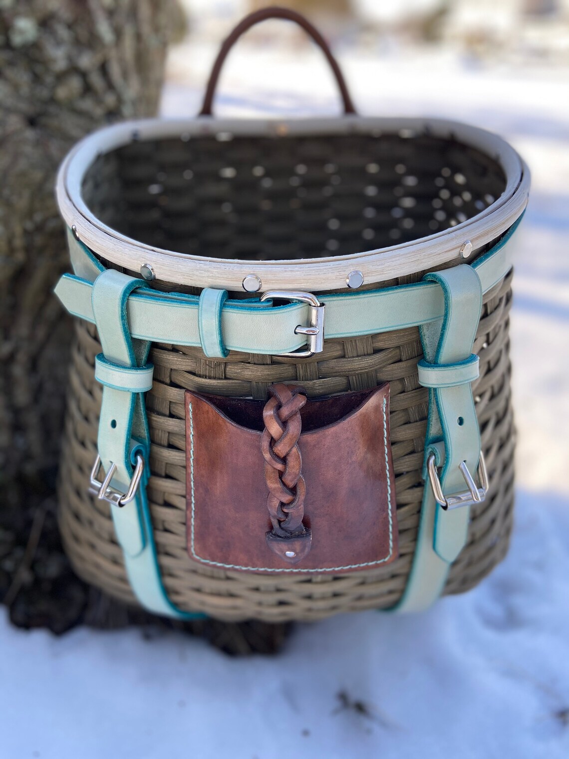 Adult Foraging Pack Basket with Leather Harness Etsy