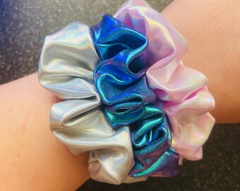 Space Babe Scrunchie Pack | Cute Hair Accessories | Handmade Scrunchies | Metallic Scrunchies