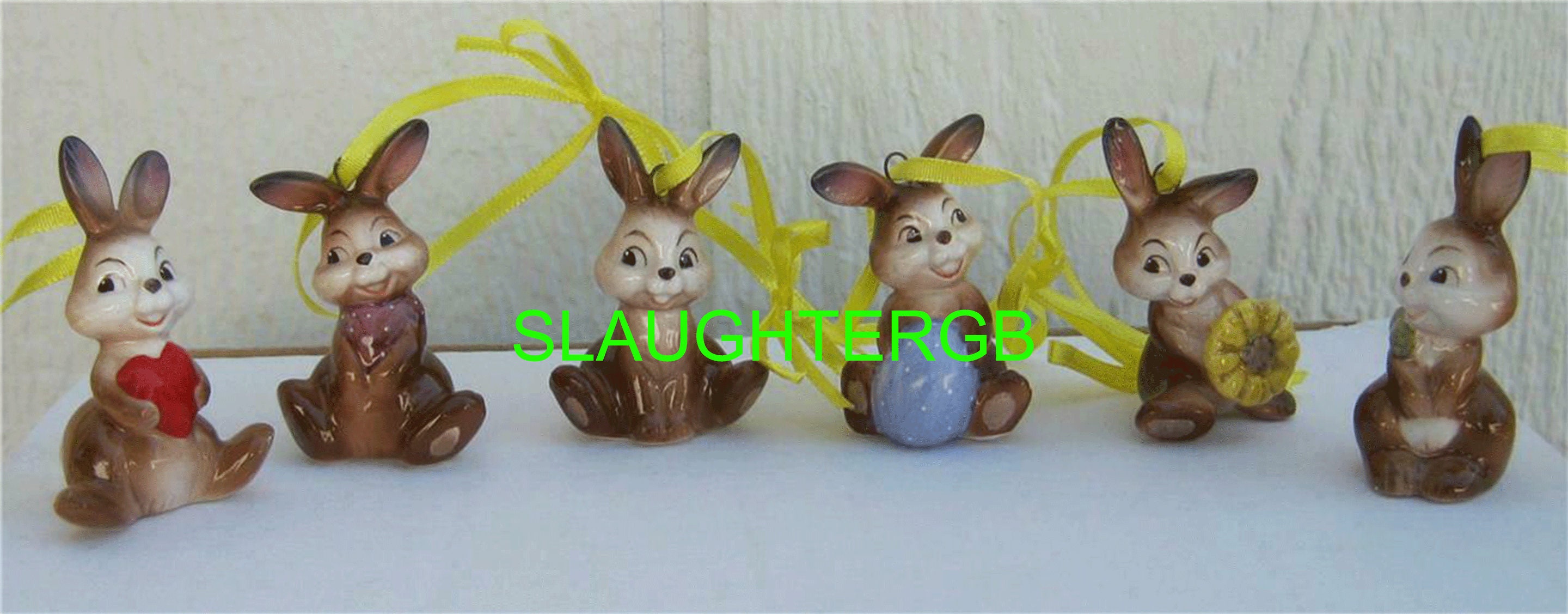 Set of 6 Easter Bunny Rabbit Ornaments Goebel Porcelain Etsy