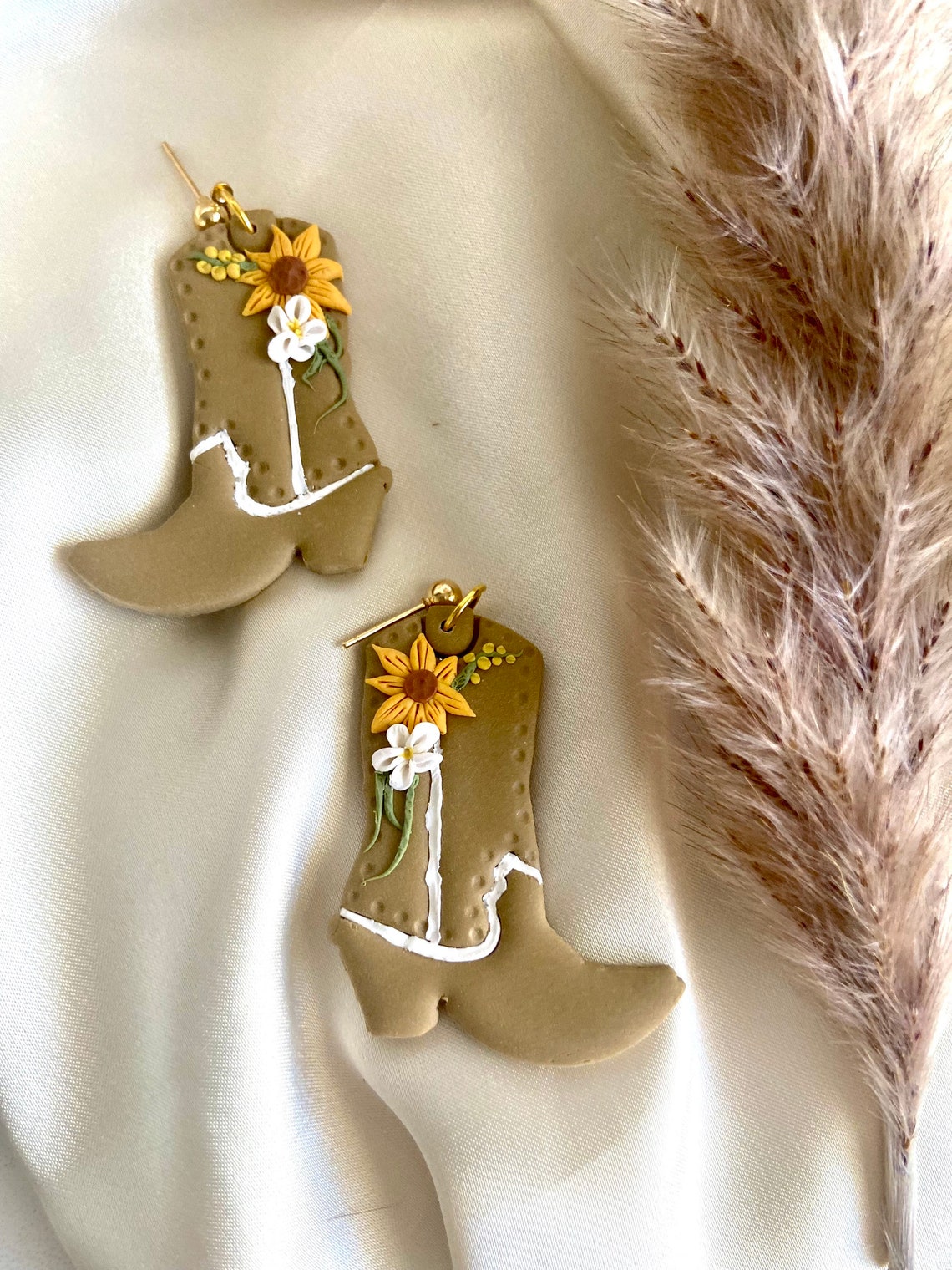 Cowboy Boot Earrings / Clay Cowboy Boot Earrings / Western Earrings ...