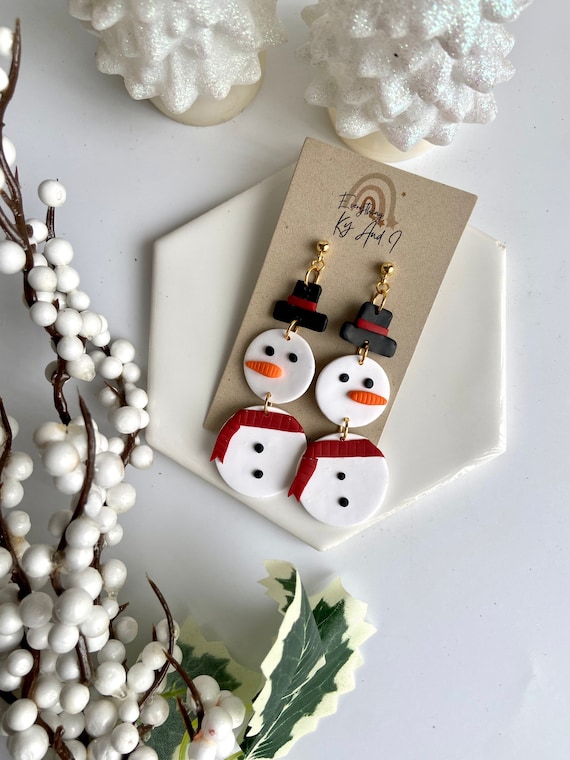 Frosty Snowman Polymer Earrings Frosty Snowman Polymer Earrings