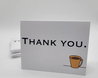 Thank You Note Cards, coffee (set of 5)