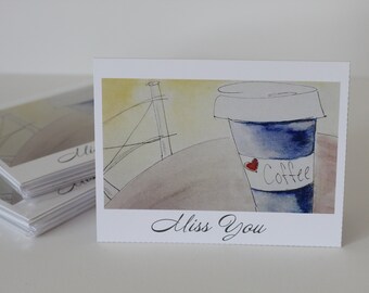 Miss You Coffee Note Cards (set of 5)