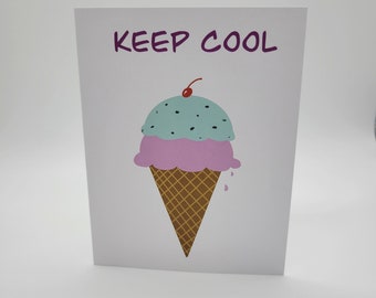 Keep Cool Ice Cream Cone Notecard