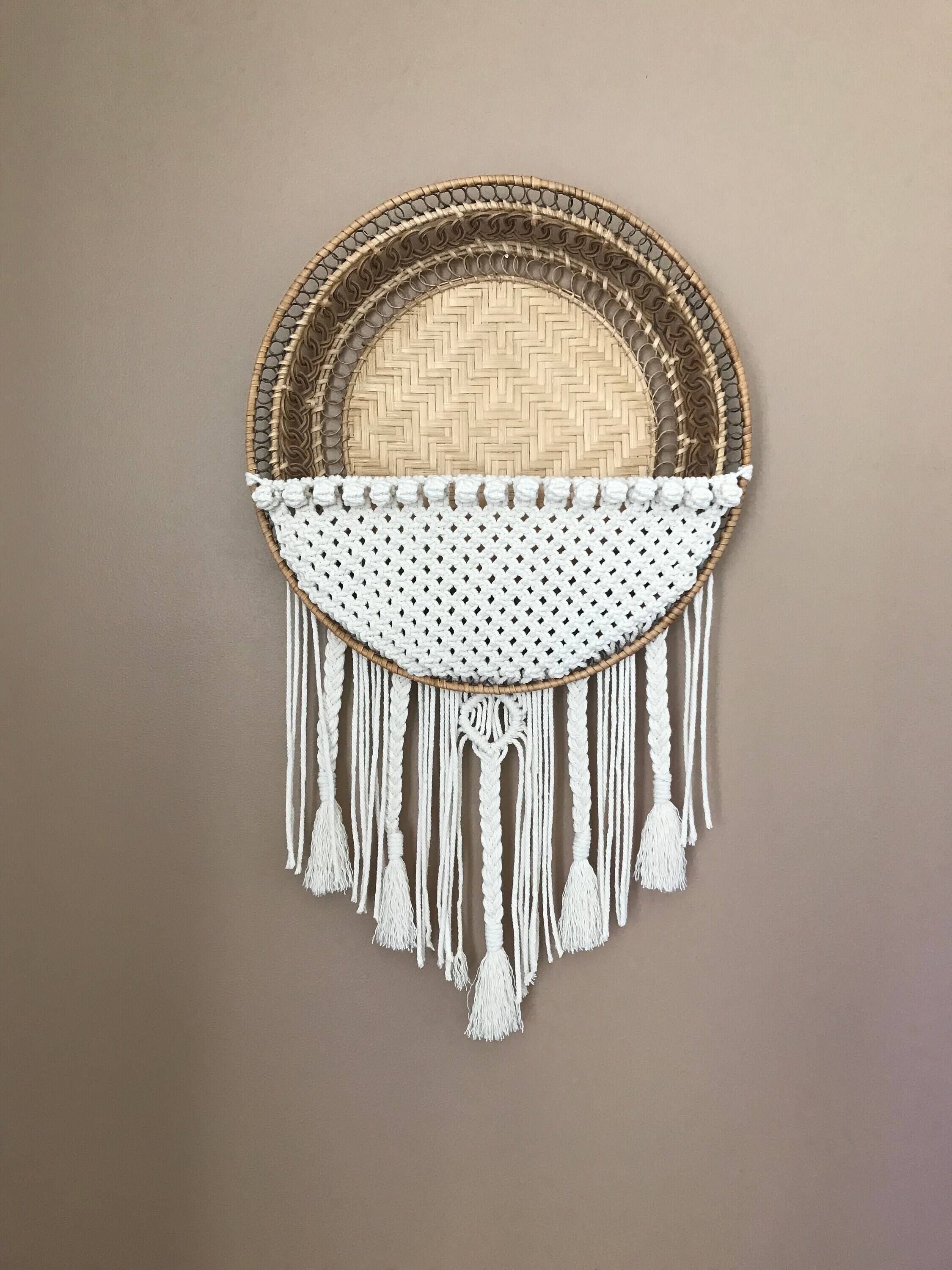 Plateau Mural en Macramé/Corbeille Murale Macramé