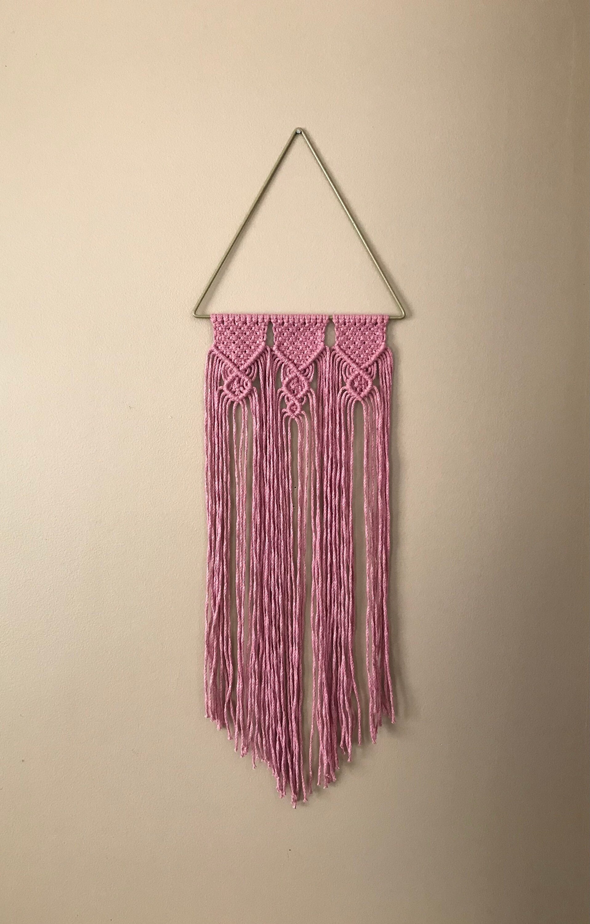 Tenture Murale en Macramé Rose