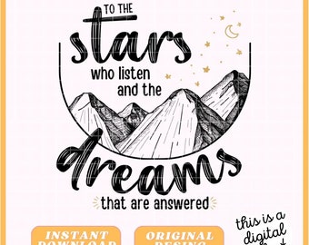 Acotar – To The Stars Who Listen and The Dreams That Are Answered – Buchaufkleber – Digitale Dateien – Bundle / PNG / JPG / PDF