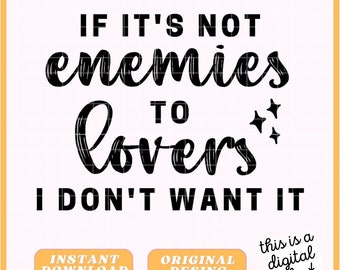 Bücherwurm-Aufkleber - Enemies To Lovers - Booktok - Digitale Datei - Bücherwurm-Aufkleber - Sofortiger digitaler Download Svg / PNG / JPG / PDF