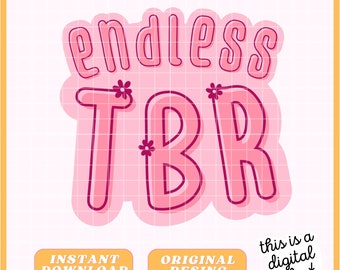 Book Addict Sticker - Endless Tbr - Booktok Sticker - Sofortiger digitaler Download - Bookish Sticker - Laptop Sticker - PNG / JPG / PDF