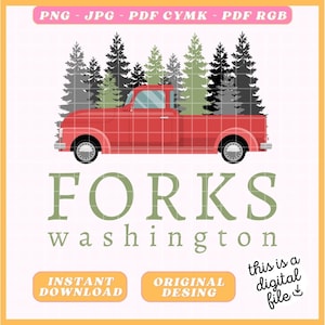 Twilight - Forks Washington - Twilight - Stickers - Digital File - / PNG / JPG / PDF