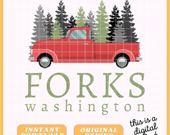 Twilight - Forks Washington - Twilight - Aufkleber - Digitale Datei - / PNG / JPG / PDF