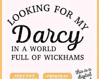 Bookish Stickers - Pride and Prejudice - Op zoek naar mijn Darcy - Booktok - Digitaal bestand - Bundel / Svg / PNG / JPG / PDF