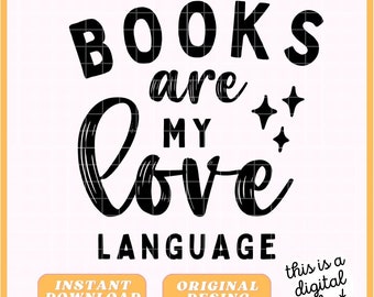 Buchaufkleber - Bücher sind meine Liebessprache - Digitale Datei - Booktok - Bücheraufkleber - Bundle / PNG / JPG / SVG / Pdf