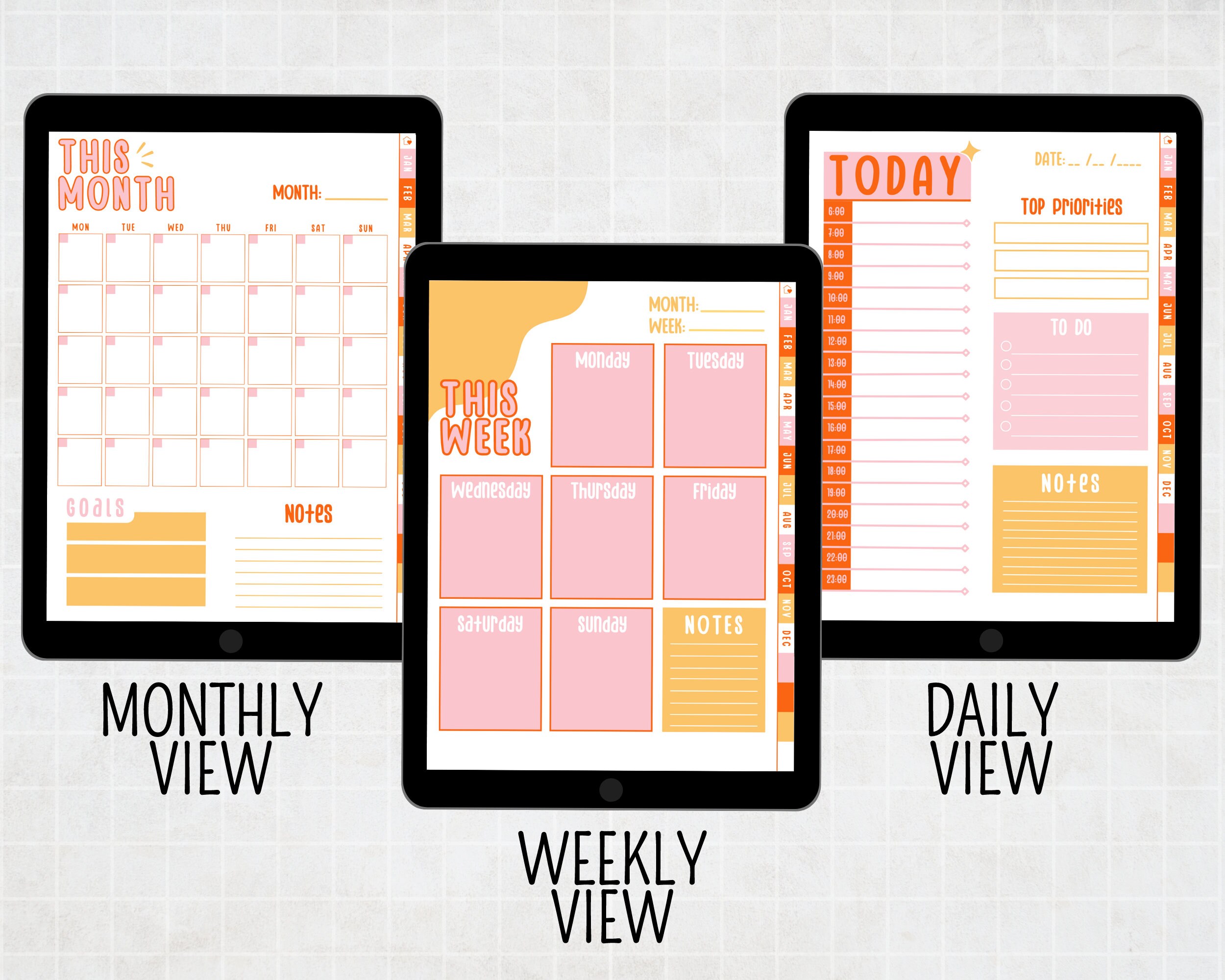 Undated Digital Planner, Happy Plans, Goodnotes 5, iPad Planning ...