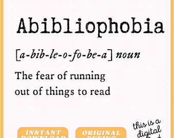 Buchaufkleber - Abibliophobia - Bücheraufkleber - Booktok - Digitale Datei - Bundle / PNG / JPG / PDF