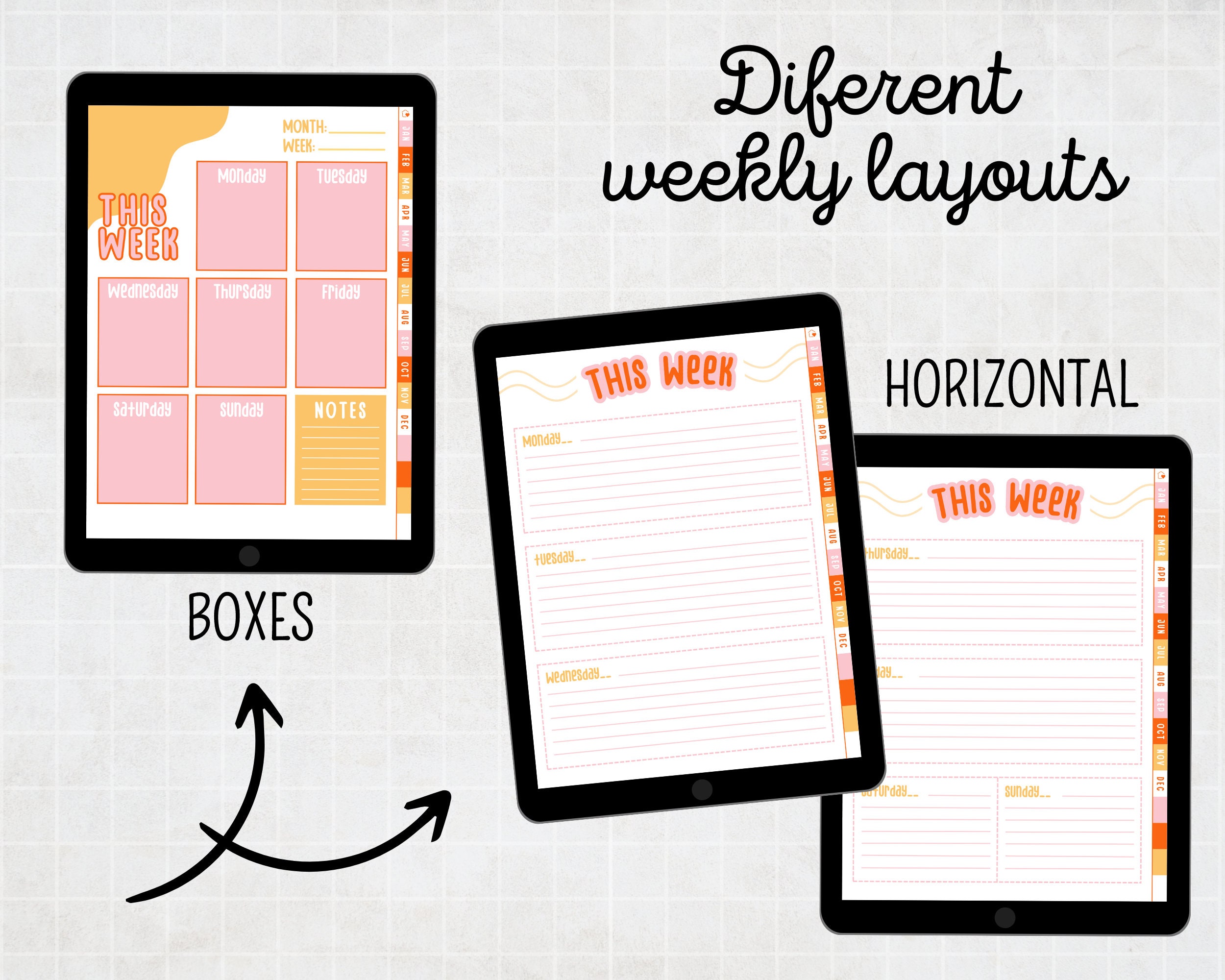 Undated Digital Planner, Happy Plans, Goodnotes 5, iPad Planning ...