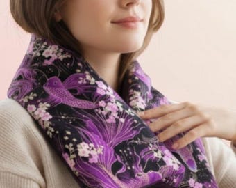 Rice heat pad, Microwave Heat Pack: Rice Heating Pad Neck Wrap Koi Fish and cherry sukura, home warming gift handmade from TKDz