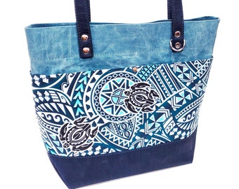 Cork Leather & Waxed Canvas Tote Bag: 10-Pocket Shoulder Bag, Handmade USA