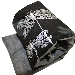 Dragonfly Heated Neck Wrap: Flaxseed Rice Bag, Aromatherapy Pillow. Flanel back removeable cover
