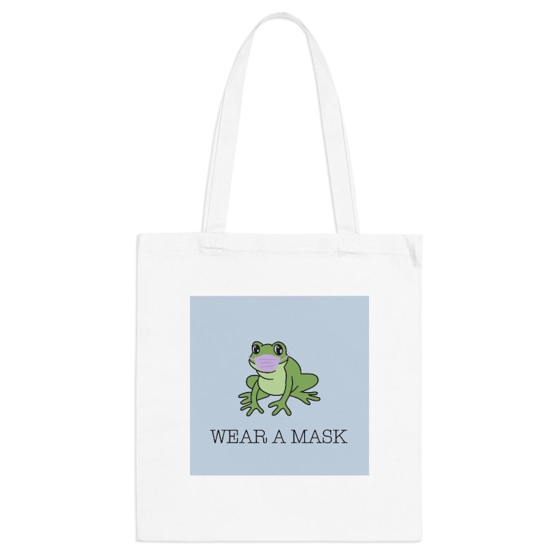 Frog \u2018Wear A Mask\u2019 Tote Bag