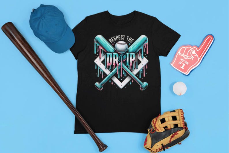 baseball bat drip png, Baseball Shirt ,Baseball Mom, Sublimation, Ice Cream Drip, Baseball game day, Team colors, Digital Download image 4