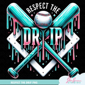 baseball bat drip png, Baseball Shirt ,Baseball Mom, Sublimation, Ice Cream Drip, Baseball game day, Team colors, Digital Download image 1