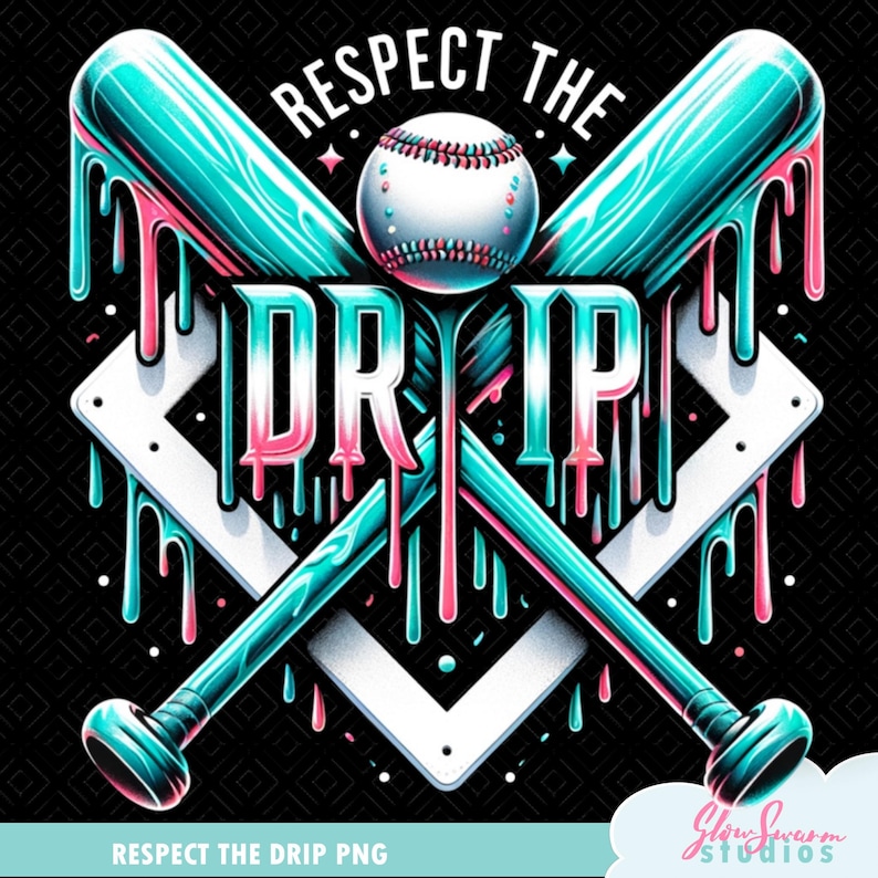 baseball bat drip png, Baseball Shirt ,Baseball Mom, Sublimation, Ice Cream Drip, Baseball game day, Team colors, Digital Download image 1