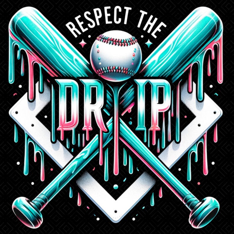 baseball bat drip png, Baseball Shirt ,Baseball Mom, Sublimation, Ice Cream Drip, Baseball game day, Team colors, Digital Download image 2