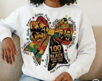 Black History Month Coquette Bow PNG, 100 Years of Black Excellence 1926-2026, Afrocentric Kente Coquette Bow, Sublimation Design