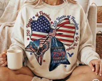 America 250 Years of Freedom Bow PNG (1776–2026) – Patriotic Eagle “We The People” Independence Day Design
