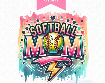 Retro Softball Mama PNG, Glitter Softball PNG, Softball Mom Shirt Png, Sublimationsdesign, digitaler Download, Sport PNG Trendy Retro Mom Png