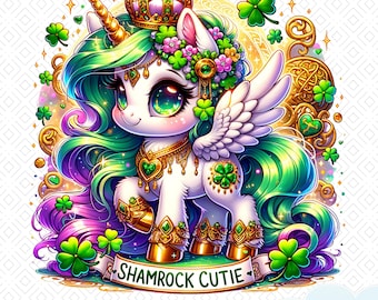 St. Patricks Day Einhorn Png, Kleeblatt süßes Einhorn Png, Einhorn-Liebhaber Png, irischer Tag Png, glückliches Einhorn Png, Geschenk für Jungen-Mädchen-Kinder