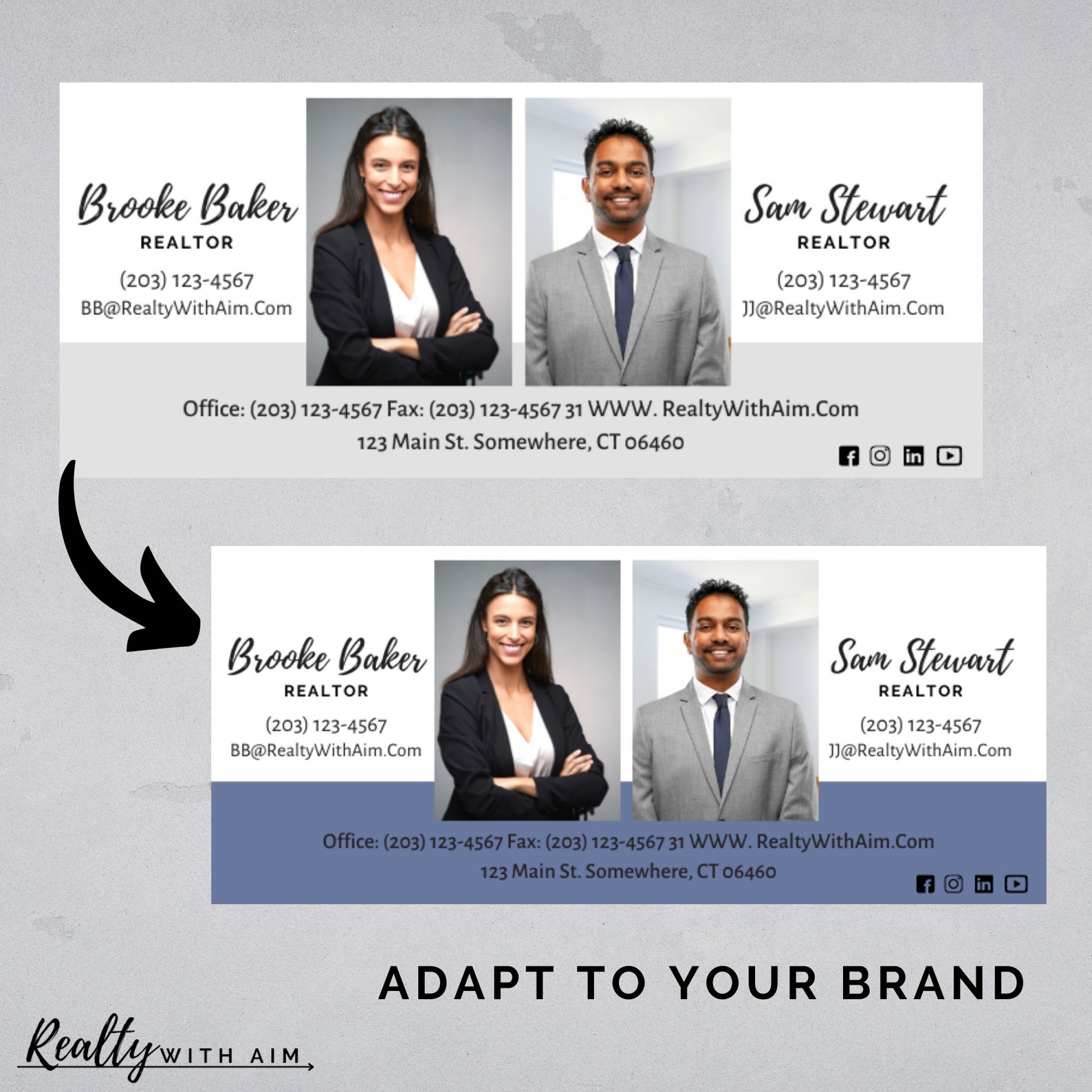 Email Signature With Headshot Team Signature Real Estate Etsy