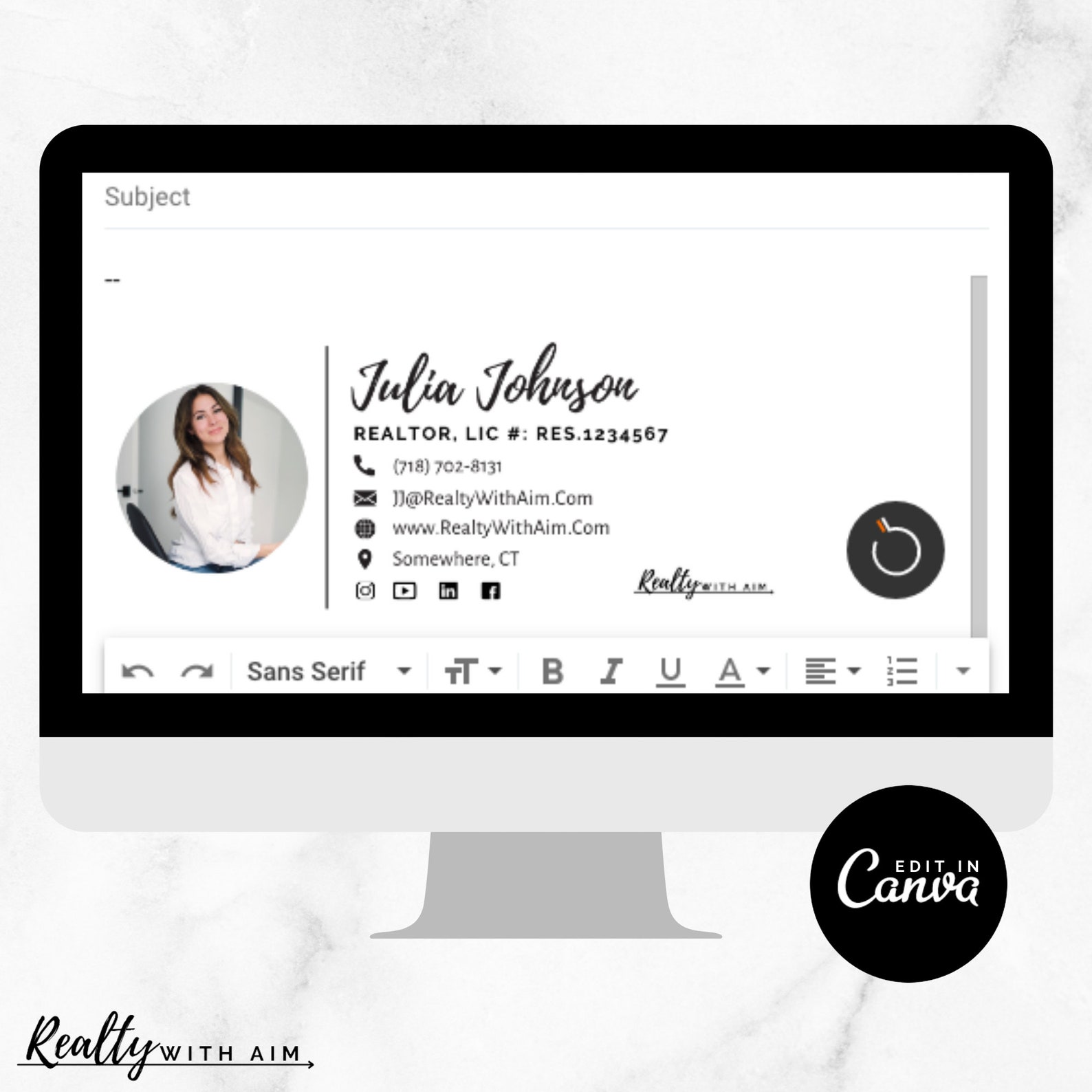 Email Signature With Headshot Professional Signature Real Etsy