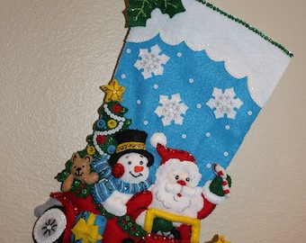 Holiday Drive Finished Bucilla Christmas Stocking