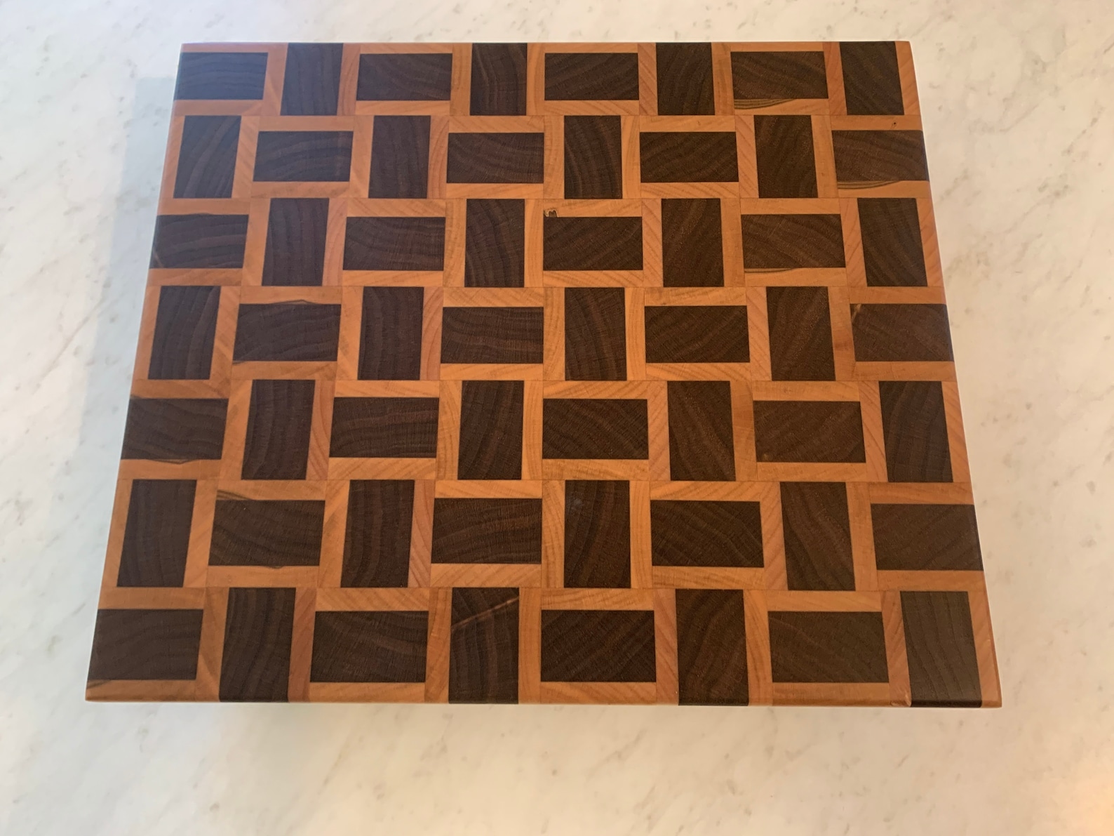 Basket Weave End Grain Cutting Board Walnut Maple Etsy