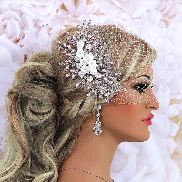 bridal headpiece for short hair