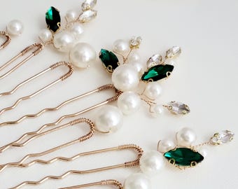 Set of 3pcs Crystal Rhinestone Bridal Hair Pins, Wedding  display picture 2
