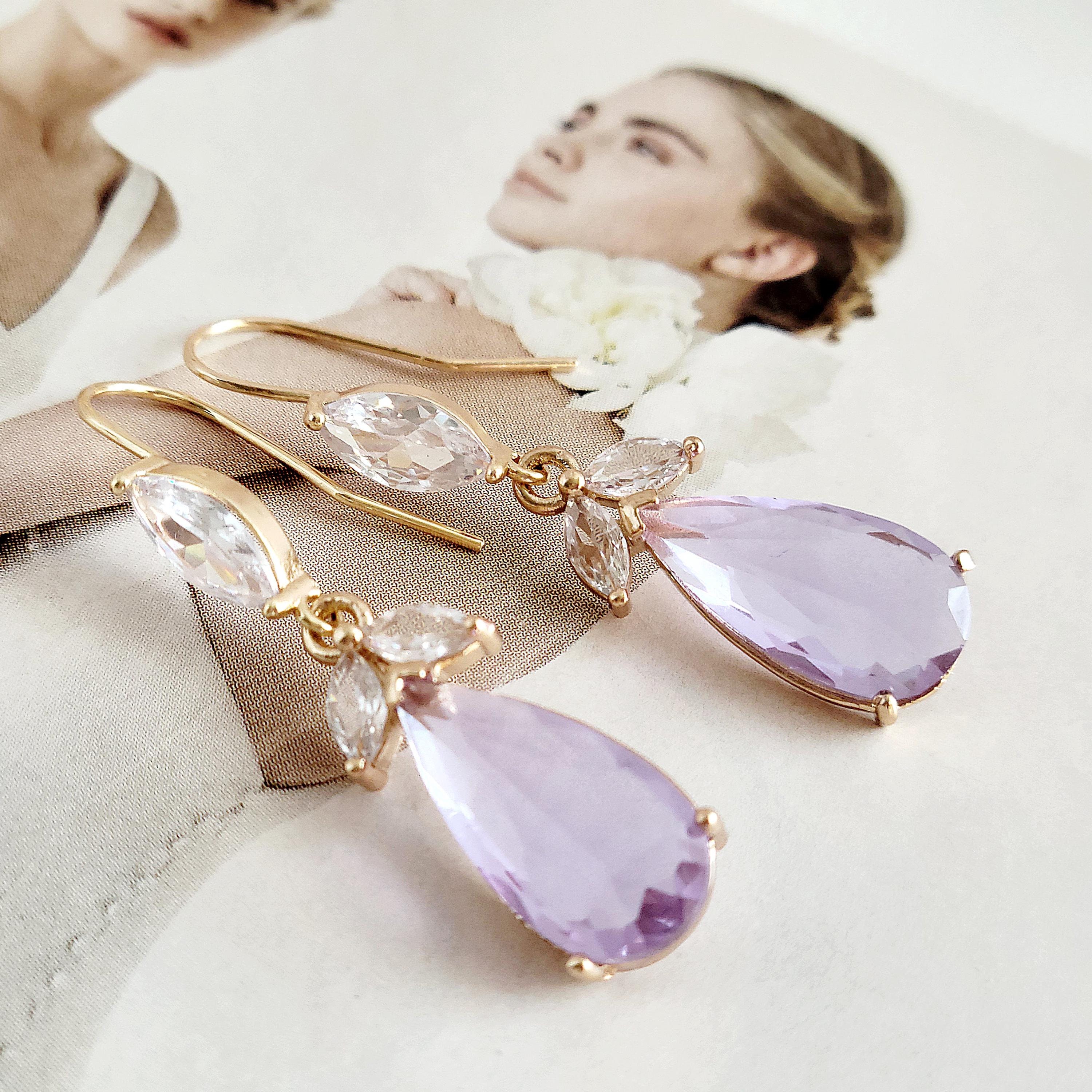 Purple Prom Earrings - Etsy