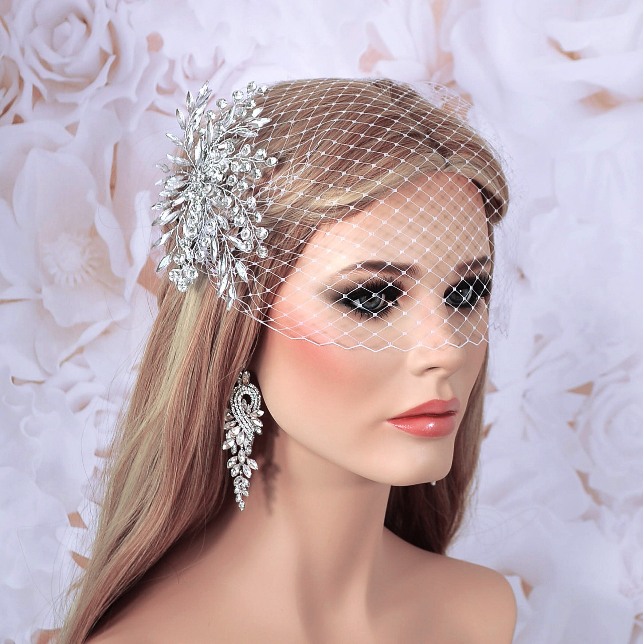 Bridal Birdcage Veilwedding Bird Cage Veilsmall Bridal Veil Etsy
