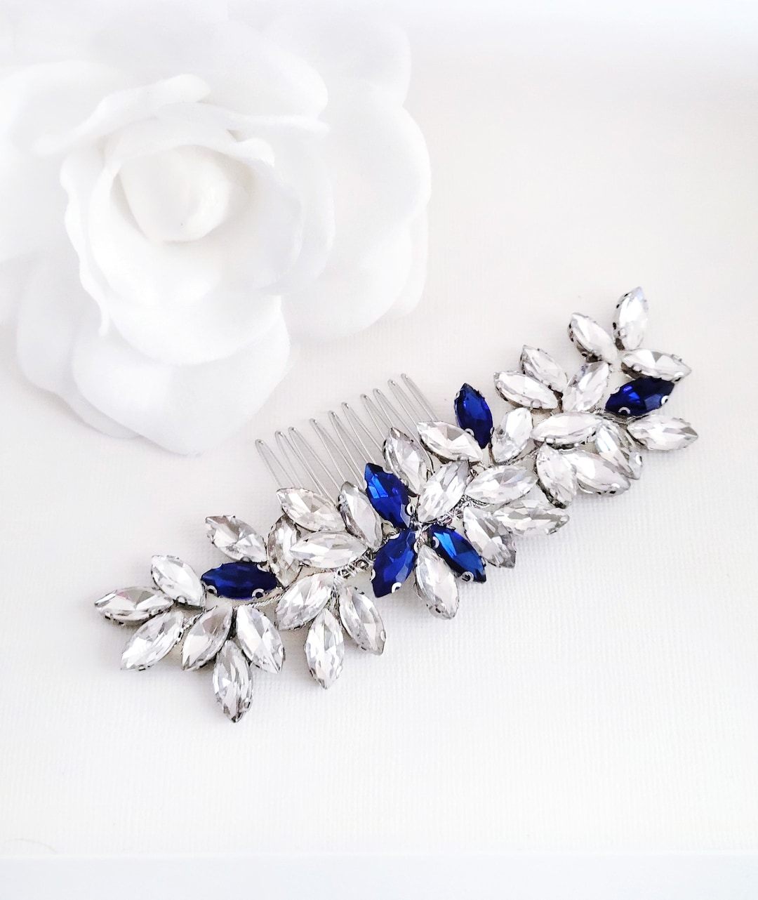 Blue Bridal Hair Comb,something Blue Hair Piece,wedding Headpiece,blue
