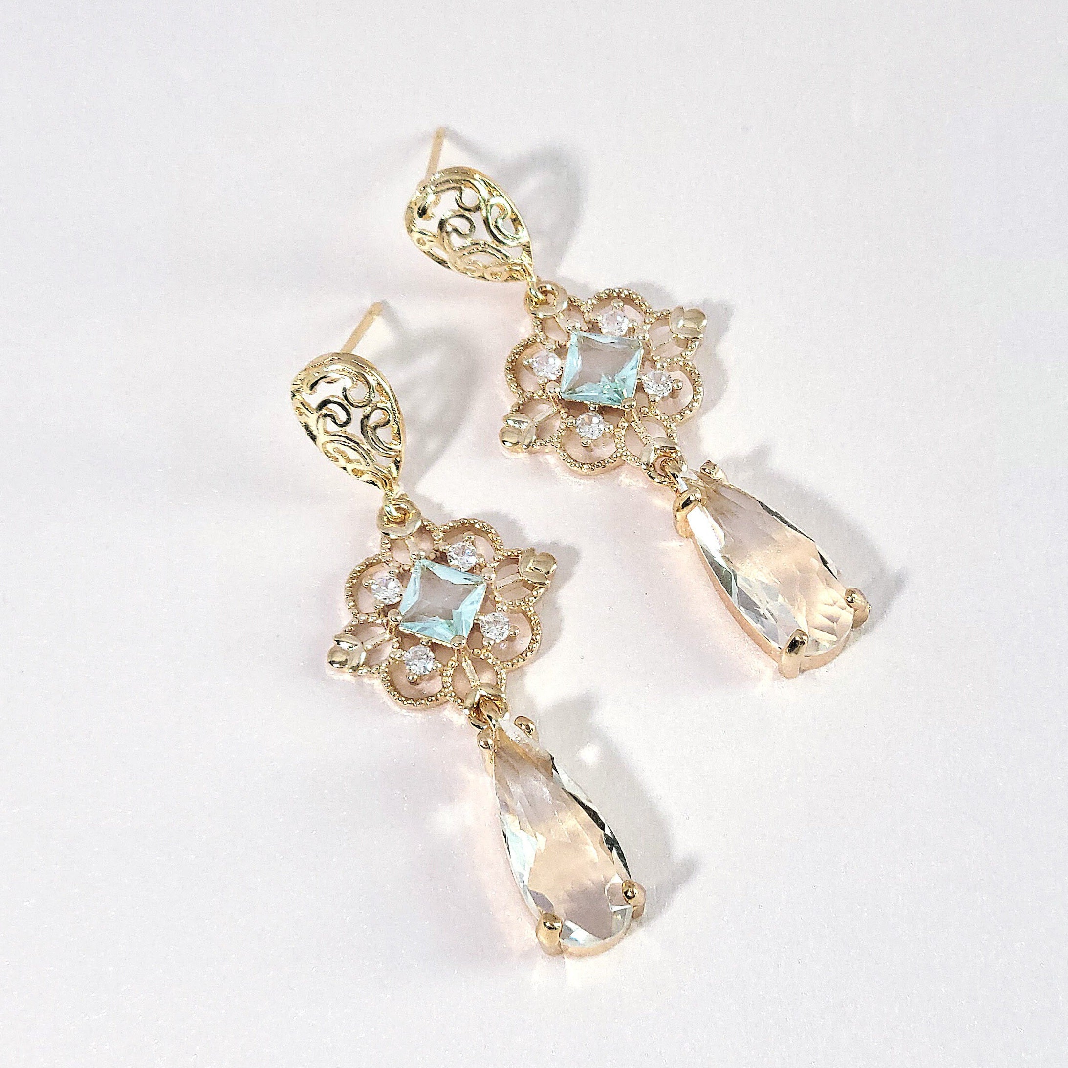 Aqua Earrings Necklace Bracelet Set