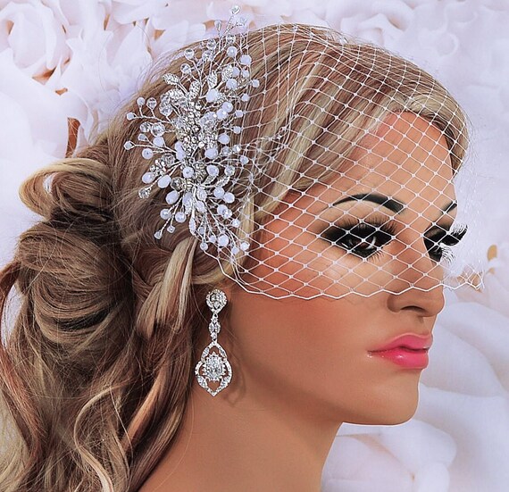 Birdcage Veil With Bridal Crystal Hair Comb Bridal Hair - Etsy Canada Birdcage Veil With Bridal Crystal Hair Comb Bridal Hair - Etsy Canada