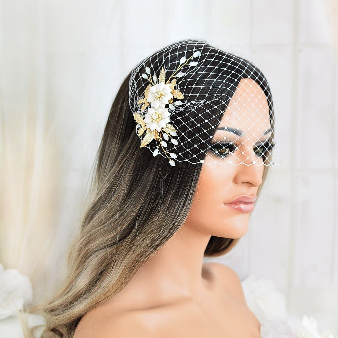 Wedding Birdcage Veil Bridal Bird Cage Crystal Veil Bridal Etsy