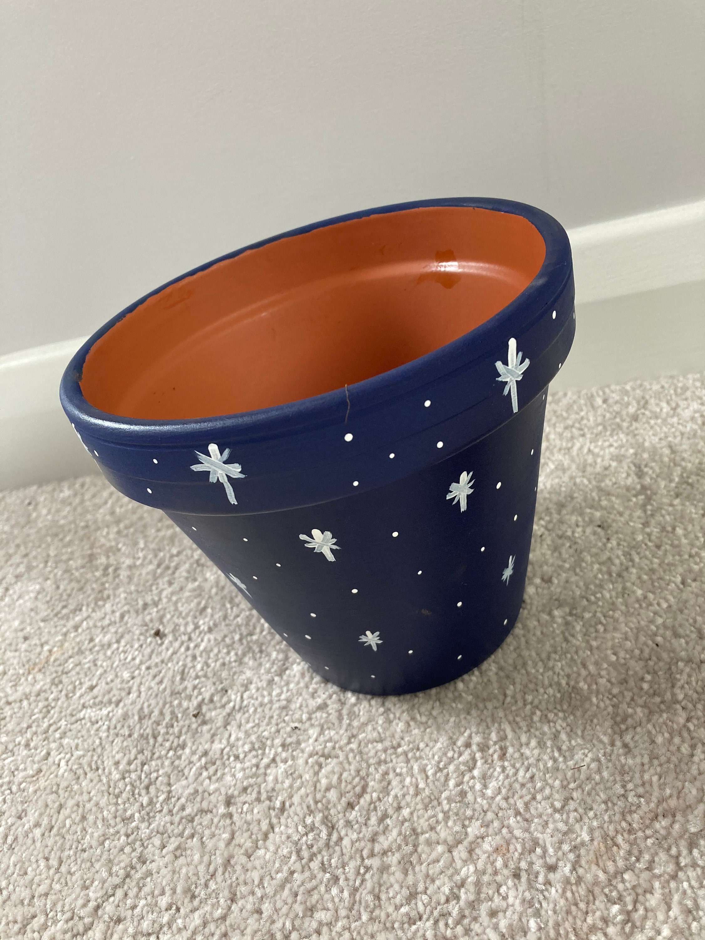 HandPainted Shooting Star Plant Pot Etsy