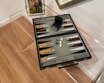Personalized Leather or Arylic Backgammon, Backgammon Set, Housewarming Gift, Gift for Groomsman, Custom Board Game, Travel Backgammon Set