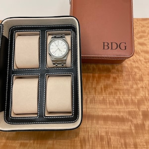 Personalized Leather Watch Case, Watch Storage, Custom Travel Case, Leather Watch Roll, Gift for Boyfriend, Watch lover Gift, Travel gift